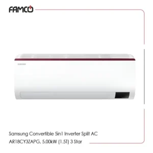 Samsung Convertible 5in1 Inverter Split AC AR18CY3ZAPG, 5.00kW (1.5T) 3 Star