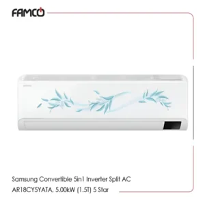 Samsung Convertible 5in1 Inverter Split AC AR18CY5YATA, 5.00kW (1.5T) 5 Star air conditioner