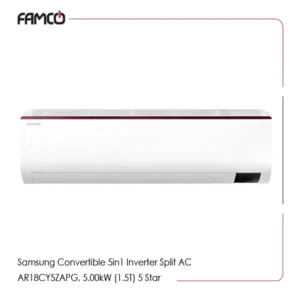 Samsung Convertible 5in1 Inverter Split AC AR18CY5ZAPG, 5.00kW (1.5T) 5 Star