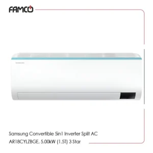 Samsung Convertible 5in1 Inverter Split AC AR18CYLZBGE, 5.00kW (1.5T) 3 Star