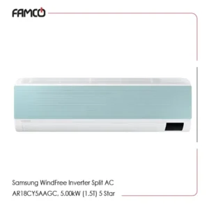 Samsung WindFree Inverter Split AC AR18CY5AAGC, 5.00kW (1.5T) 5 Star