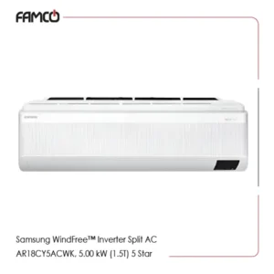 Samsung WindFree™ Inverter Split AC AR18CY5ACWK, 5.00 kW (1.5T) 5 Star