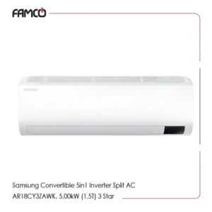 Samsung Convertible 5in1 Inverter Split AC AR18CY3ZAWK, 5.00kW (1.5T) 3 Star