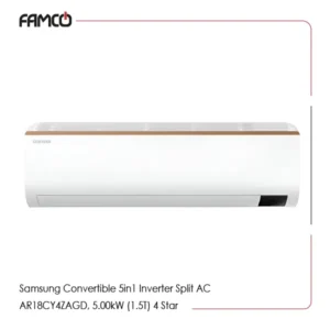 Samsung Convertible 5in1 Inverter Split AC AR18CY4ZAGD, 5.00kW (1.5T) 4 Star Air Conditioner