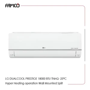 LG DUALCOOL® PRESTIGE 18,000 BTU, ThinQ®, -25°C Hyper Heating operation Wall Mounted Split Air Conditioner