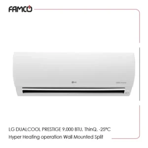 LG DUALCOOL® PRESTIGE 9,000 BTU, ThinQ®, -25°C Hyper Heating operation Wall Mounted Split Air Conditioner