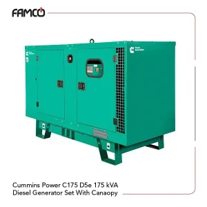 Cummins Power 175 kVA Diesel Generator Set C175D5e