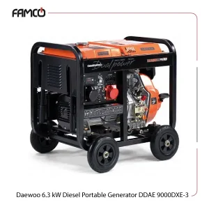 Daewoo 6.3 kW Diesel Portable Generator DDAE 9000DXE-3