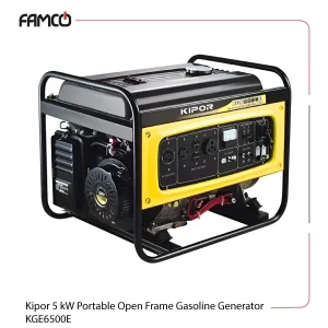 Kipor 5 kW Portable Open Frame Gasoline Generator KGE6500E