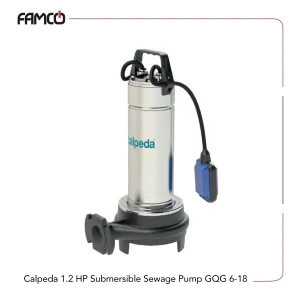 Calpeda 1.2 HP Submersible Sewage Pump GQG 6-18