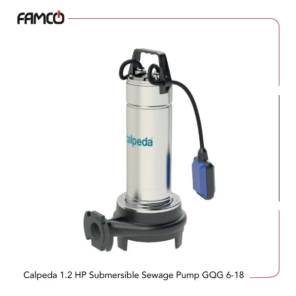 Calpeda-1.2-HP-Submersible-Sewage-Pump-GQG-6-18 Calpeda 1.2 HP Submersible Sewage Pump GQG 6-18
