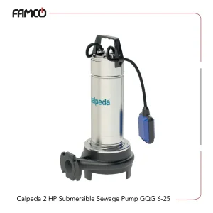 Calpeda 2 HP Submersible Sewage Pump GQG 6-25