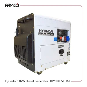 Hyundai 5.8 kW Diesel Portable Generator DHY8000SELR-T
