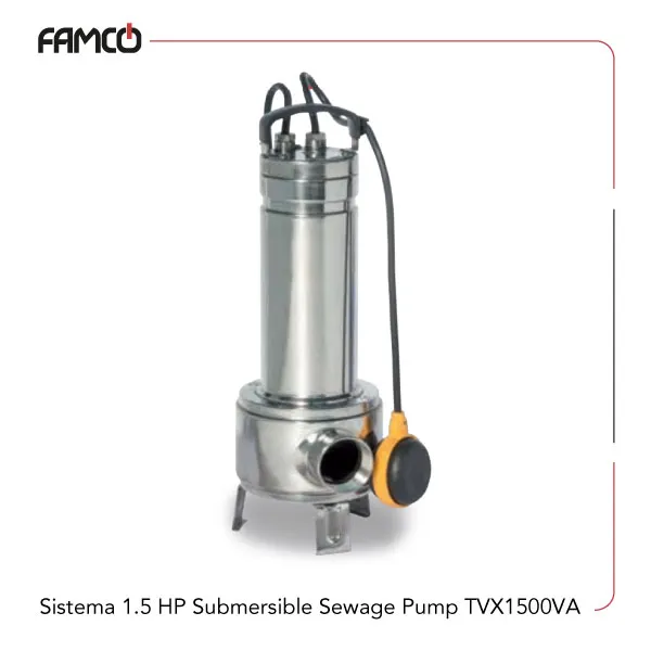 Sistema-1.5-HP-Submersible-Sewage-Pump-TVX-1500VA Sistema 1.5 HP Submersible Sewage Pump TVX 1500VA