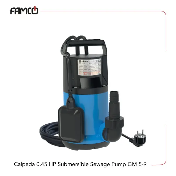 Calpeda 0.45 HP Submersible Sewage Pump GM 5-9