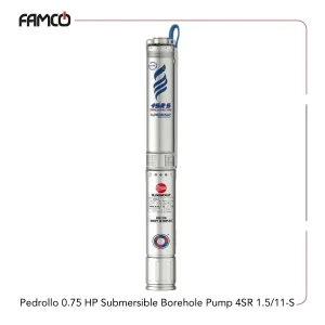 Pedrollo 0.75 HP Submersible Borehole Pump 4SR 1.5/11-S