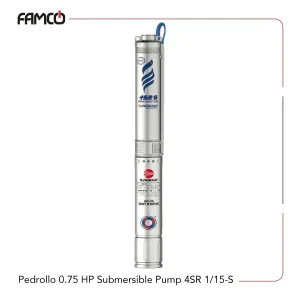 Pedrollo 0.75 HP Submersible Pump 4SR 1/15-S