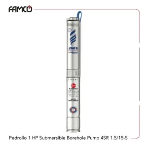 Pedrollo 1 HP Submersible Borehole Pump 4SR 1.5/15-S