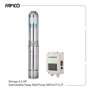 Shimge 0.5 HP Submersible Deep Well Pump 4SPm3/7-0.37