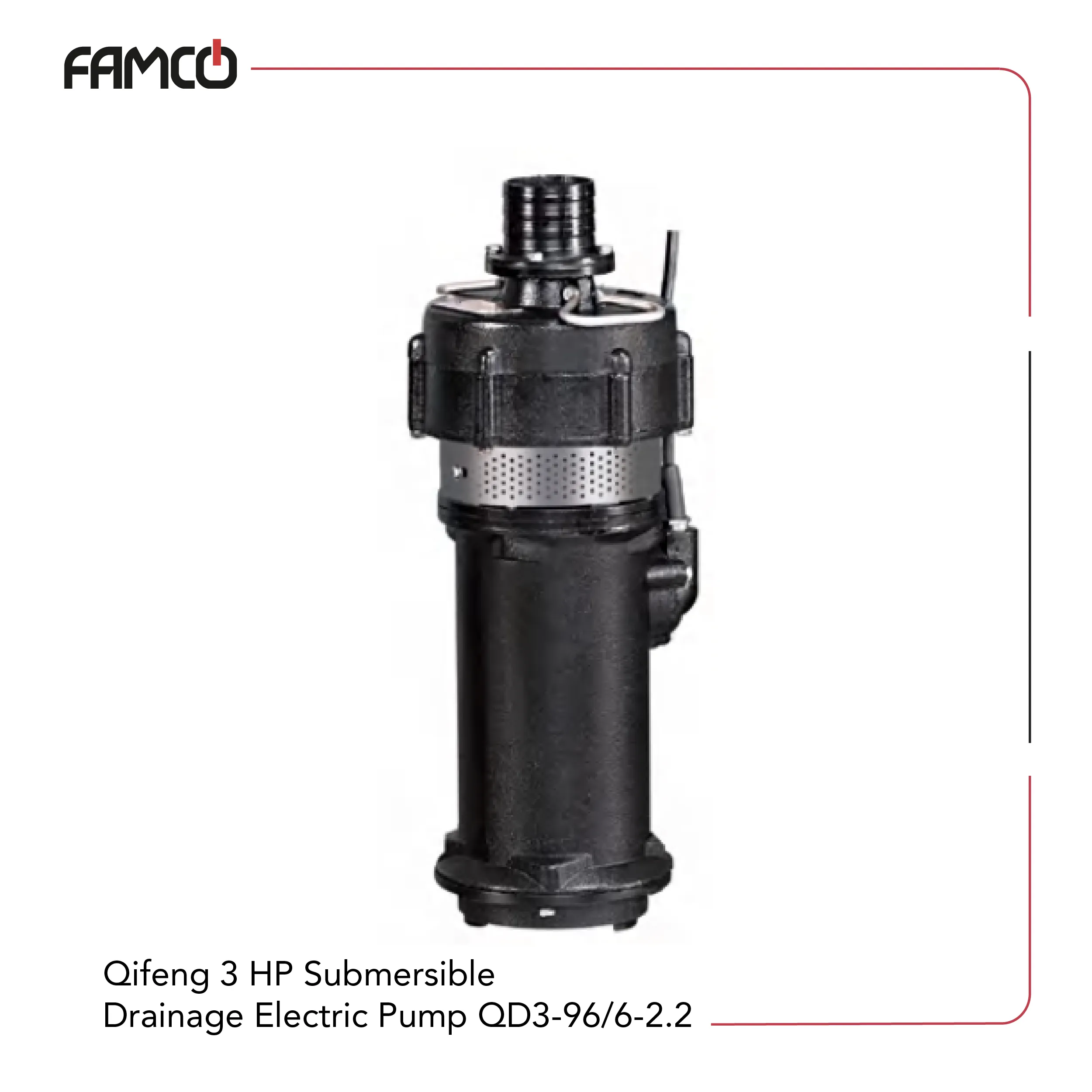 Qifeng 3 HP Submersible Drainage Electric Pump QD3-96/6-2.2