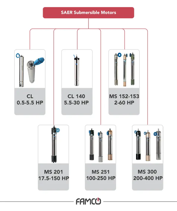 Saer Submersible Motor Types